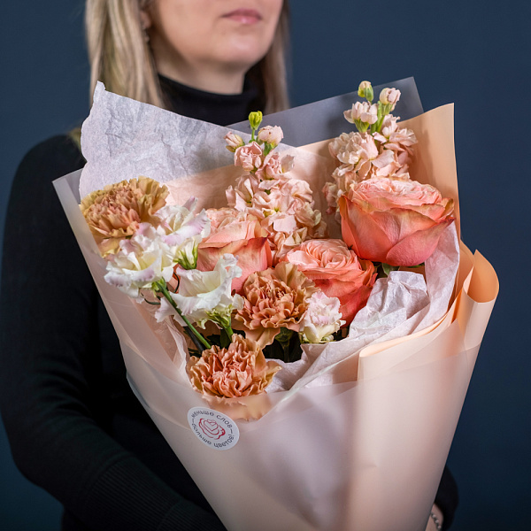 Купить Букет «Персиковый джем» в  с бесплатной доставкой: цена, фото, описание